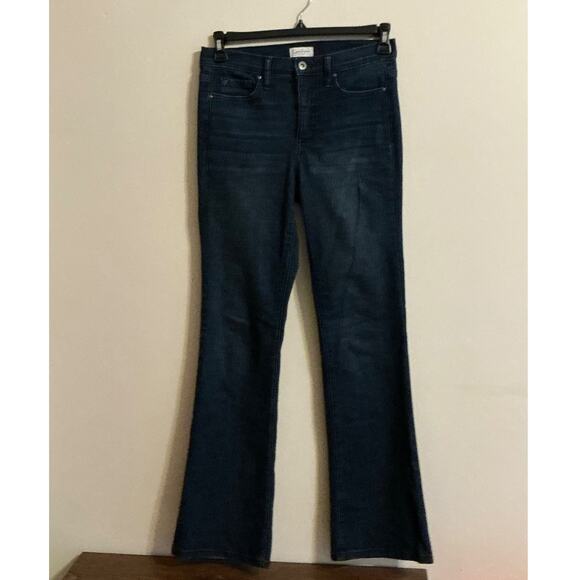 Jessica Simpson Shortened Jeans Size 4/27 Altered Boot Cut Dark Stone Denim - Picture 1 of 6